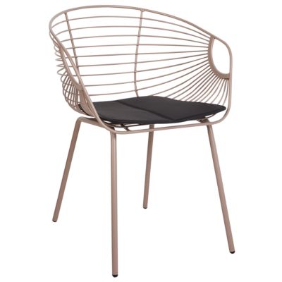 Lot de 2 chaises de salle à manger HOBACK Métal Beige