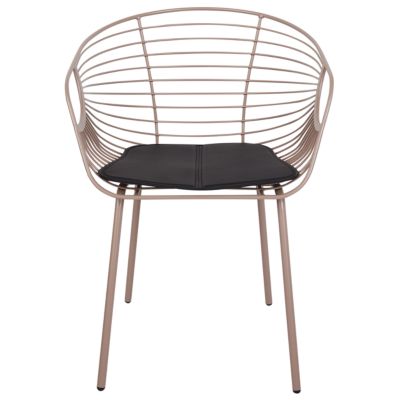Lot de 2 chaises de salle à manger HOBACK Métal Beige