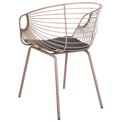 Lot de 2 chaises de salle à manger HOBACK Métal Beige