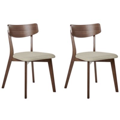 Lot de 2 chaises de salle à manger HOLLY Bois Marron/beige