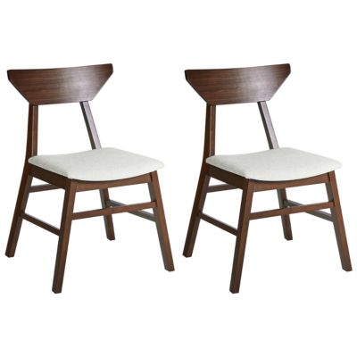 Lot de 2 chaises de salle à manger HOPKINS Bois Marron foncé