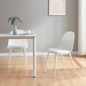 Lot de 2 chaises de salle à manger Kangasala 81 x 45 x 52 cm blanc en.casa