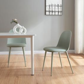 Lot de 2 chaises de salle à manger Kangasala 81 x 45 x 52 cm gris vert en.casa