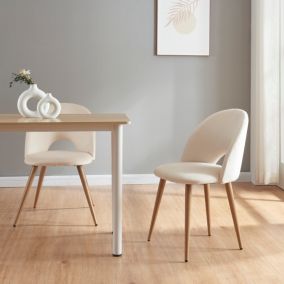 Lot de 2 chaises de salle à manger Karijoki 77 x 50 x 55 cm beige en.casa