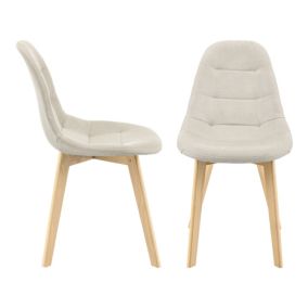 Lot de 2 Chaises de Salle à Manger Kopparberg 86 x 53 x 47 cm Beige en.casa