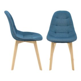 Lot de 2 Chaises de Salle à Manger Kopparberg 86 x 53 x 47 cm Bleu en.casa