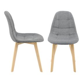 Lot de 2 Chaises de Salle à Manger Kopparberg 86 x 53 x 47 cm Gris Clair en.casa