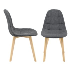 Lot de 2 Chaises de Salle à Manger Kopparberg 86 x 53 x 47 cm Gris Foncé en.casa