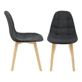 Lot de 2 Chaises de Salle à Manger Kopparberg 86 x 53 x 47 cm Noir en.casa