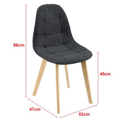 Lot de 2 Chaises de Salle à Manger Kopparberg 86 x 53 x 47 cm Noir en.casa