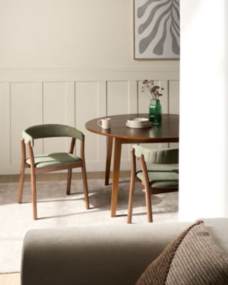 Lot de 2 chaises de salle à manger MYLO Tissu Marron foncé/vert