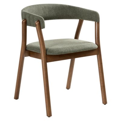 Lot de 2 chaises de salle à manger MYLO Tissu Marron foncé/vert