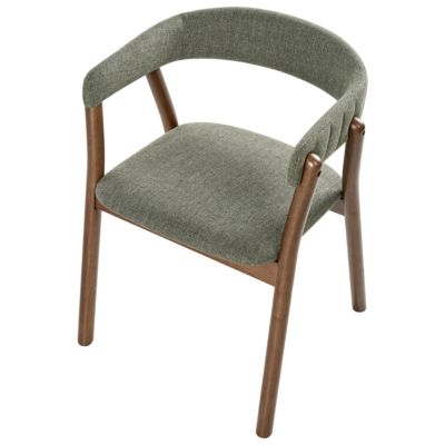 Lot de 2 chaises de salle à manger MYLO Tissu Marron foncé/vert