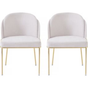 Lot de 2 chaises de salle à manger "Olivia"  Blanc