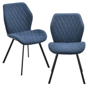 Lot de 2 Chaises de Salle à Manger Sarpsborg 89 x 51 x 64 cm Bleu Foncé en.casa