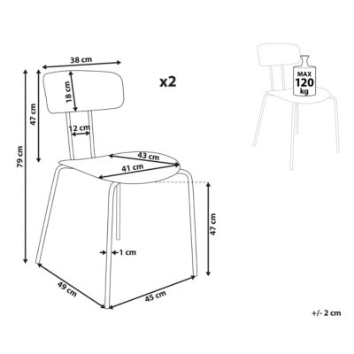 Lot de 2 chaises de salle à manger SIBLEY Vert clair