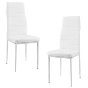 Lot De 2 Chaises De Salle À Manger Similicuir 96 x 43 x 52 cm Blanc en.casa