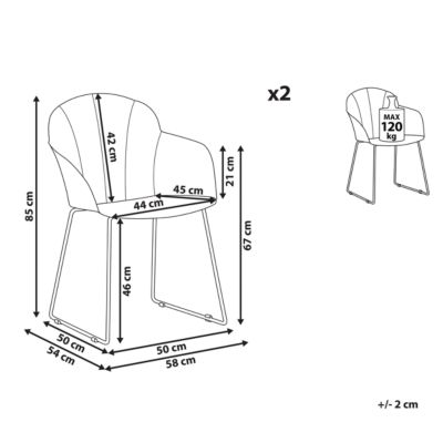 Lot de 2 chaises de salle à manger SYLVA Jaune