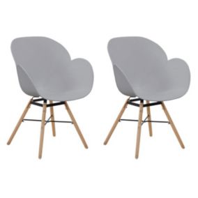 Lot de 2 Chaises Design "Amalia" 83cm Gris