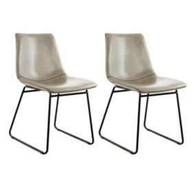 Lot de 2 Chaises Design "Caila" 82cm Gris