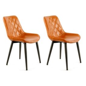 Lot de 2 Chaises Design "Cecil" 81cm Orange