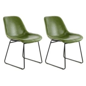 Lot de 2 Chaises Design "Cora" 81cm Vert