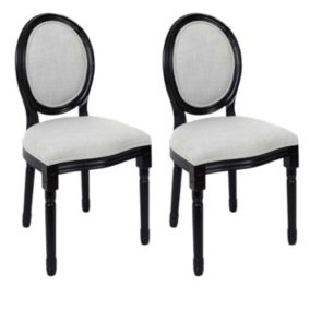 Lot de 2 Chaises Design "Eleonor" 96cm Noir & Gris