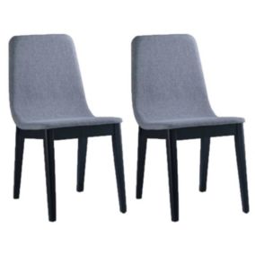 Lot de 2 Chaises Design "Felicio" 84cm Gris Clair