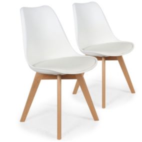 Lot de 2 Chaises Design "Flaubert" 82cm Blanc