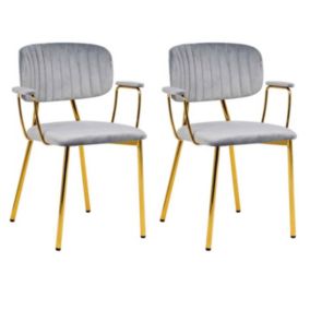 Lot de 2 Chaises Design "Kian" 80cm Gris