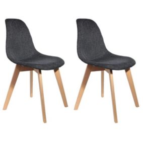 Lot de 2 Chaises Design "Maille" 85cm Noir