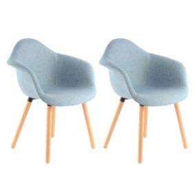 Lot de 2 Chaises Design "Winston" 80cm Bleu