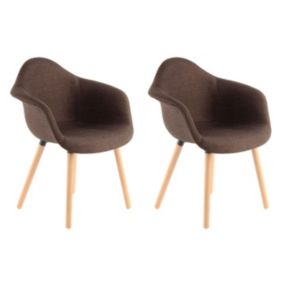 Lot de 2 Chaises Design "Winston" 80cm Marron