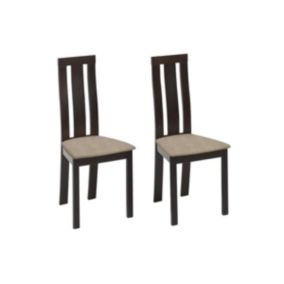 Lot de 2 chaises DOMINGO - Hêtre massif wengé