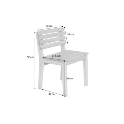 Lot de 2 chaises en bois d'acacia pour enfant. salon de jardin enfant vert de gris. intérieur / extérieur