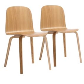 Lot de 2 chaises en contreplaqué bois  Oviala