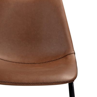 Lot de 2 chaises en cuir synthétique marron - Gaspard