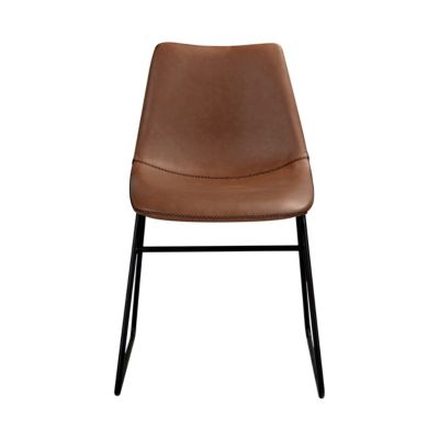 Lot de 2 chaises en cuir synthétique marron - Gaspard