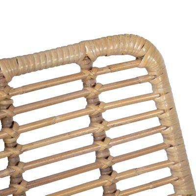 Lot de 2 chaises en rotin naturel avec coussins et pieds métal - KANDY