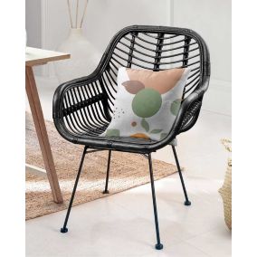 lot de 2 chaises en rotin noir - Uniqka