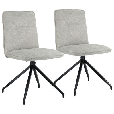 Lot de 2 chaises en tissu beige AREN - HAPPY GARDEN