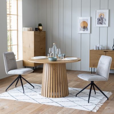 Lot de 2 chaises en tissu beige AREN - HAPPY GARDEN
