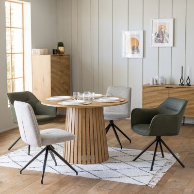 Lot de 2 chaises en tissu beige AREN - HAPPY GARDEN