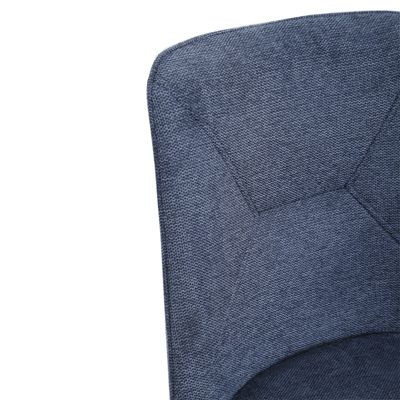 Lot de 2 chaises en tissu bleu foncé 4 pieds en métal noir - MELANIE