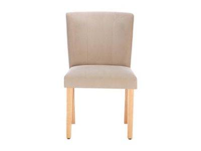 Lot de 2 chaises en tissu et bois d'hévéa - Beige - ANALIA