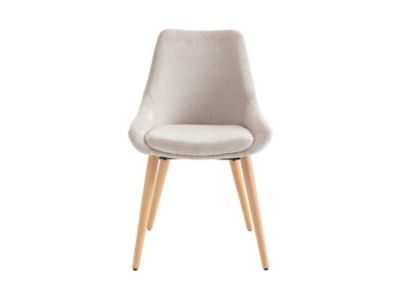 Lot de 2 chaises en tissu et hêtre - Beige - MASURIE