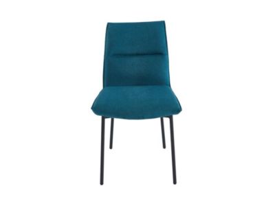 Lot de 2 chaises en tissu et métal noir - Bleu - ETIVAL