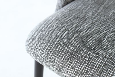 Lot de 2 chaises en tissu gris et métal