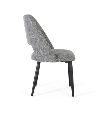 Lot de 2 chaises en tissu gris et métal