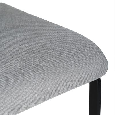 Lot de 2 chaises en tissu gris et pied luge en métal noir - VERDI